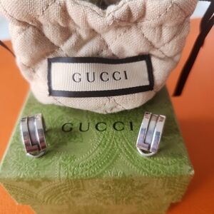 Gucci Sterling Silver Clip Earrings